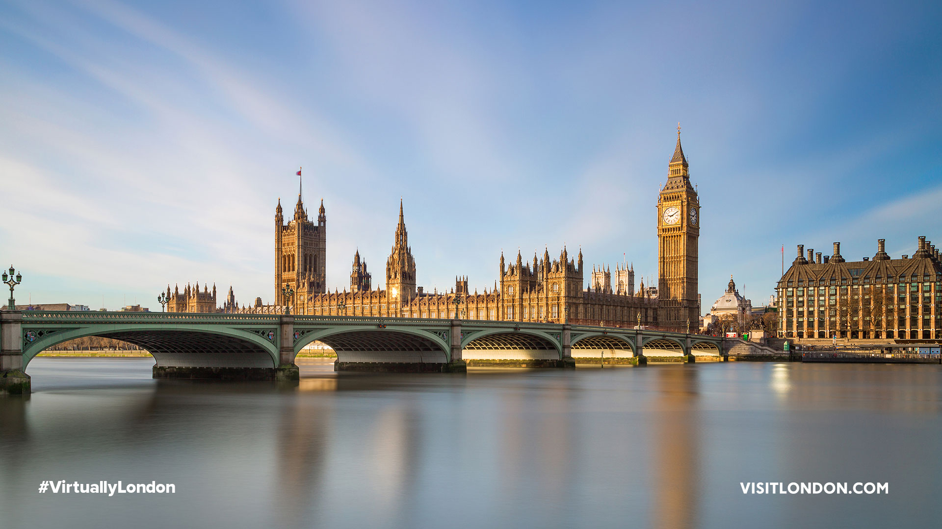 London - Big Ben - Big Ben and Houses of Parliament landscape