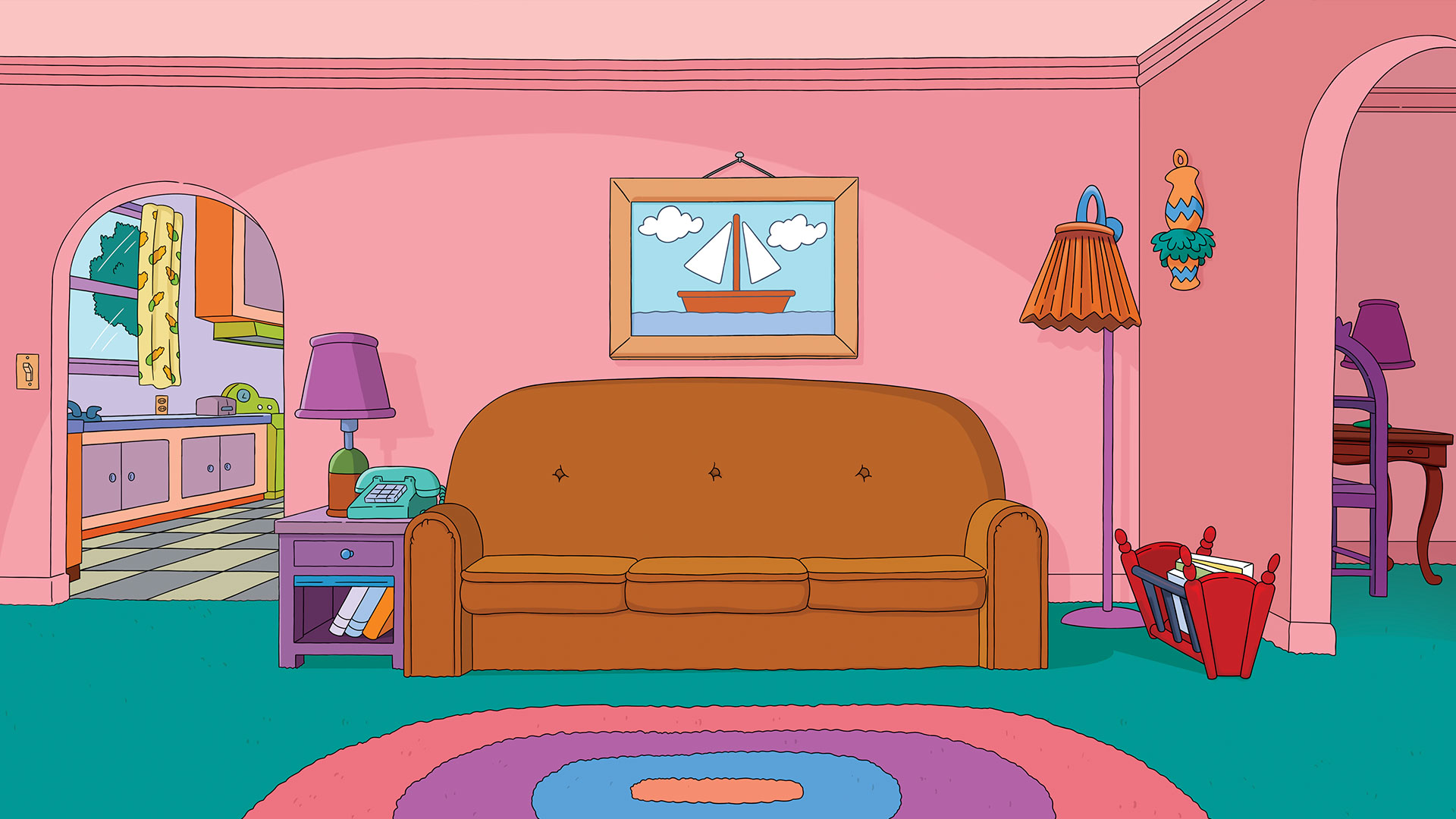 the simpsons living room background