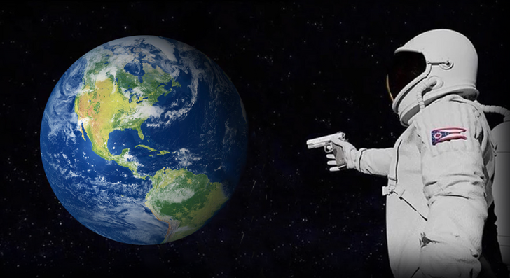 Spaceman meme - Popular meme, Astronaut with a gun
