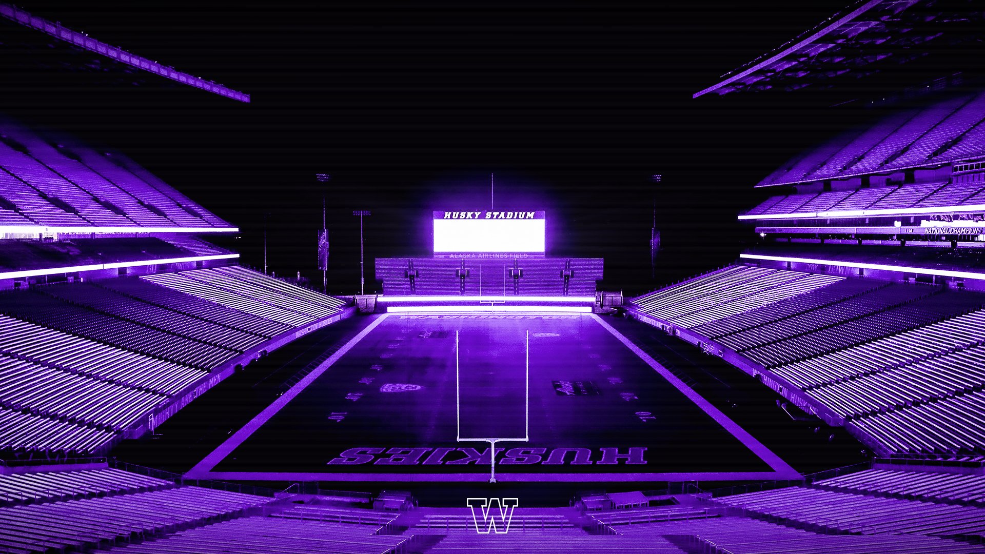 Washington Athletics 2 - View of inside an empty stadium at night