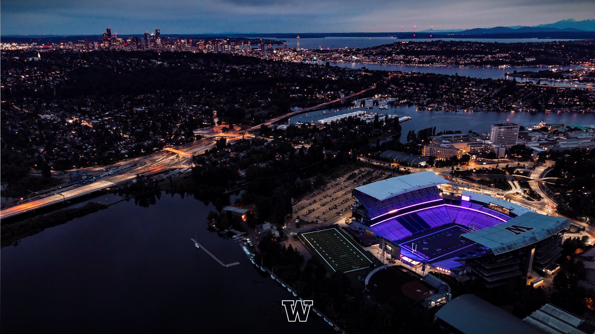 Washington Athletics - Overhead of stadium and city