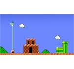 Mario Bros - Pipes and flags scene from the classic version of Mario Brothers game